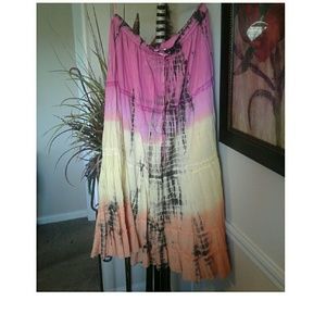 Cato Plus Size Tie Dye Bohemian Skirt